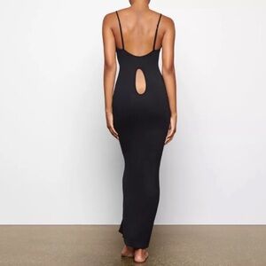 SKIMS Slinky Low Back Keyhole Maxi Dress - Gunmetal XS